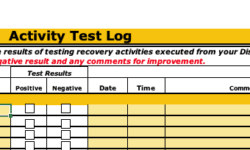 disaster recovery test log